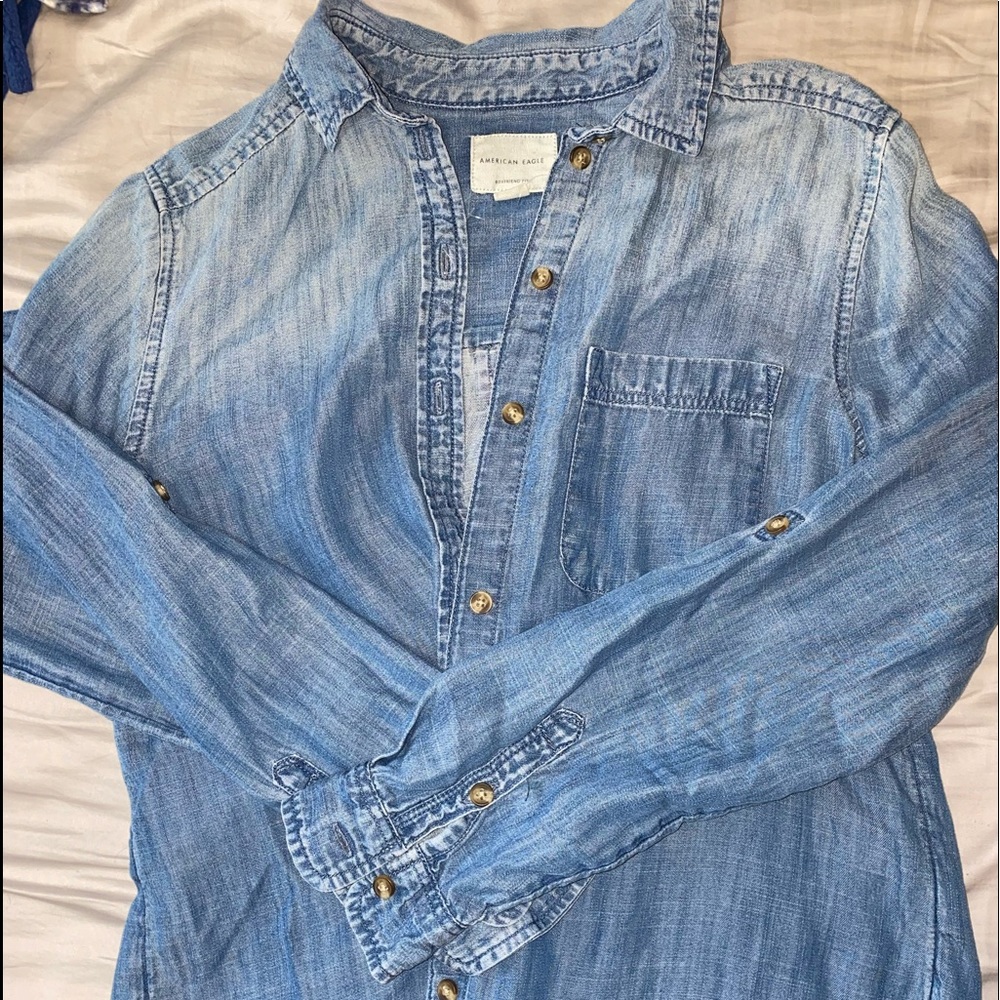 Boyfriend Fit Denim Top